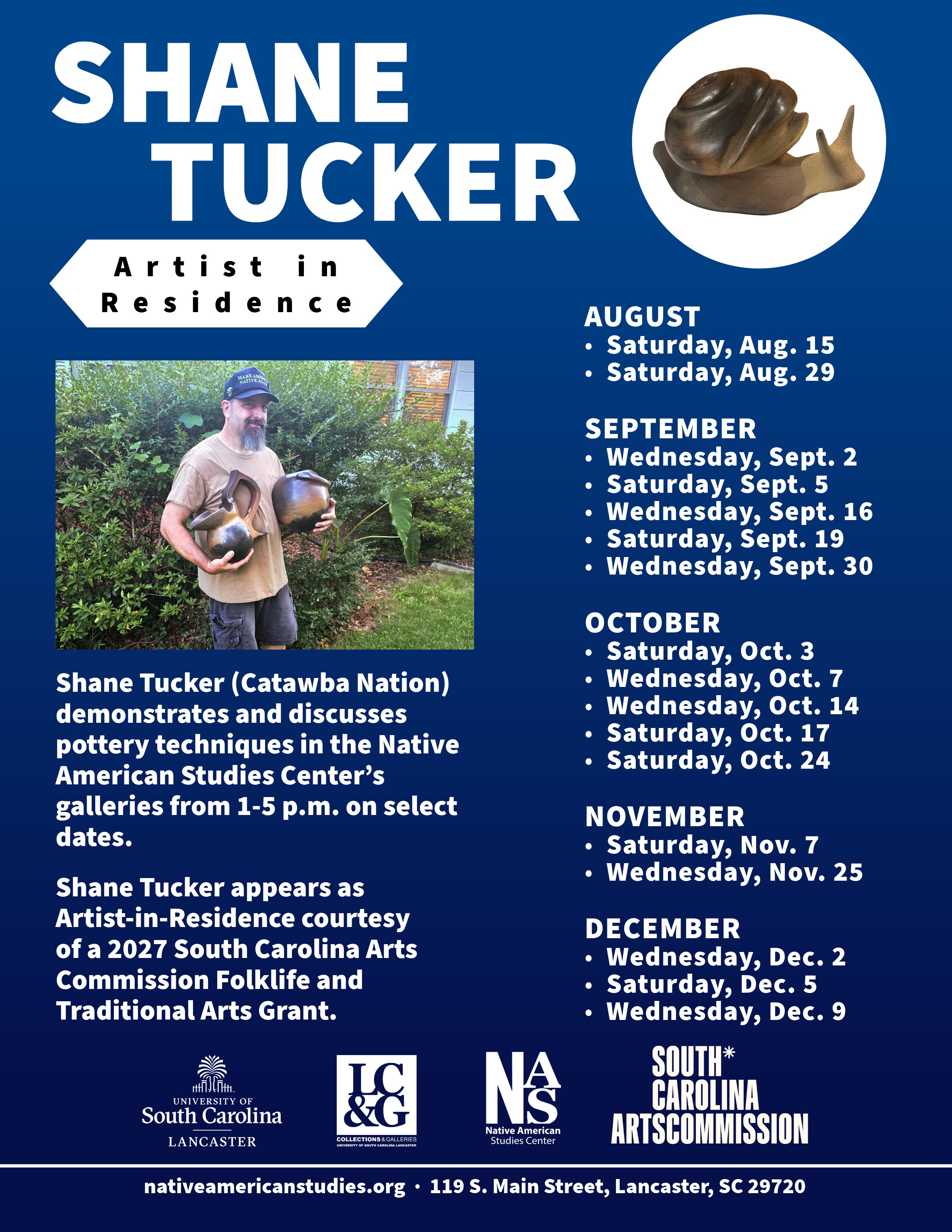 Shane Tucker - Artist in Residence Flyer graphic